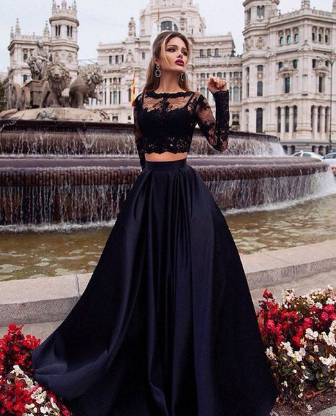 Two Pieces Black Prom Dress 2021 ...